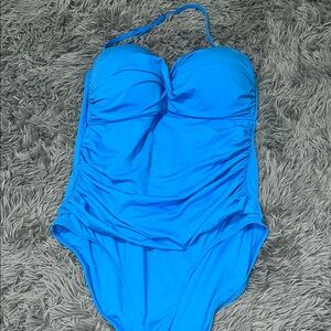 Anne Cole Blue One Piece Swimsuit Classic Design